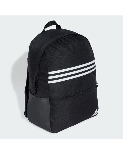 Adidas Black Classic Horizontal 3-Stripes Backpack