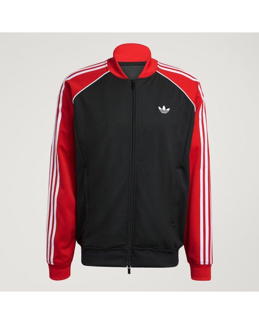 Adidas Red Sst Loose Mesh Track Top for men