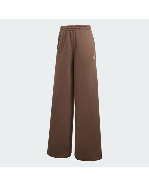 Adidas Brown Essentials Wide Leg Pant Fleece