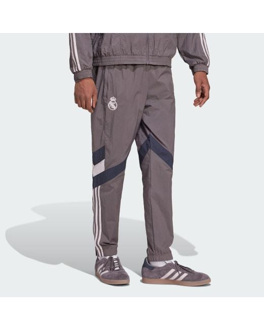 Adidas Gray Real Madrid Track Pants for men