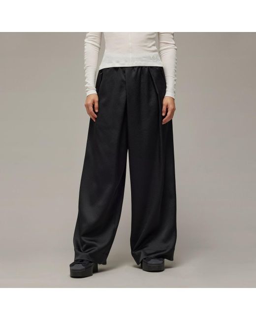 Adidas Black Y-3 Wide Leg Tech Seersucker Joggers