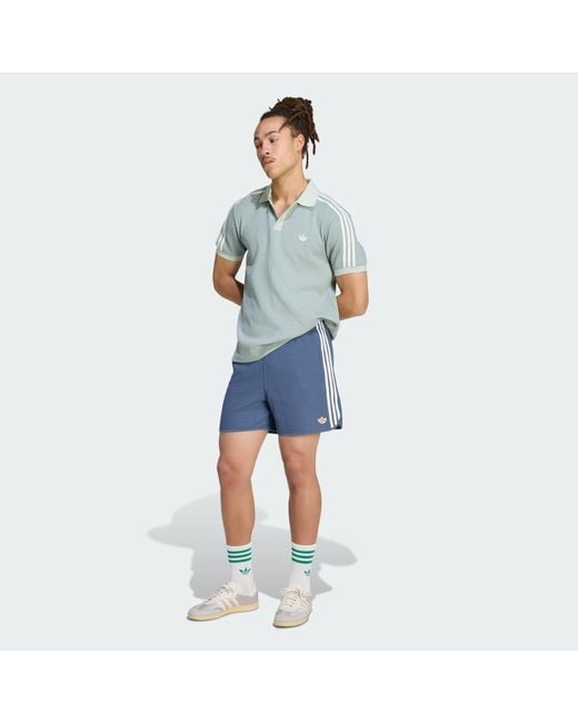 Adidas Blue Waffle Knit Sprinter Shorts for men