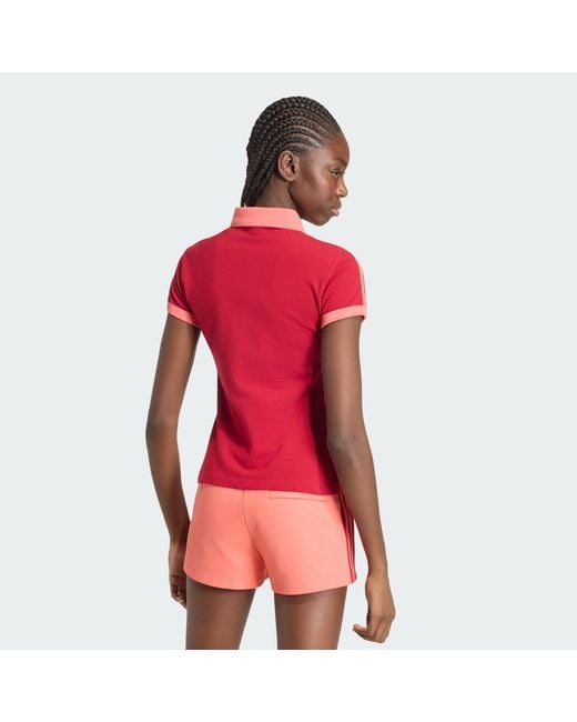 Adidas Red 3-Stripes Polo