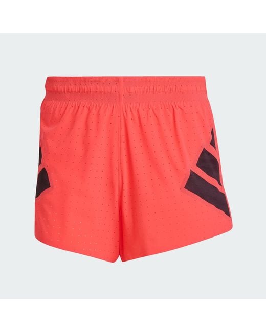 Adidas Red Adizero Road To Records Split Shorts for men