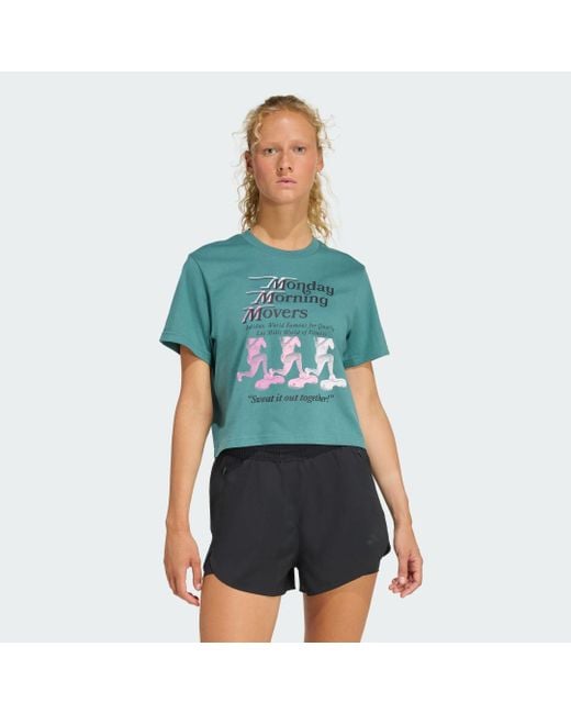 Adidas Green Lesmills Movers Graphic T-Shirt