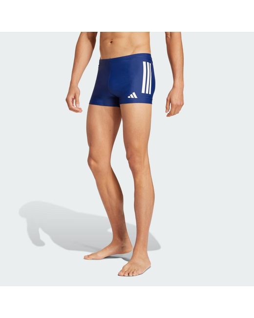 Adidas Originals Blue 3-Stripes Swim Boxers 2-Inch for men
