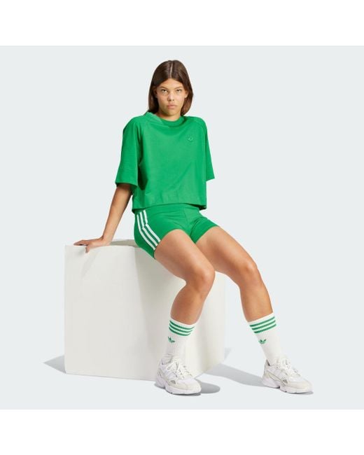Adidas Green 3-stripes 1/4 Leggings