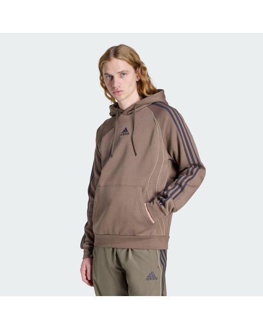Adidas Brown Adicolor Teamgeist Cut Line Hoodie for men