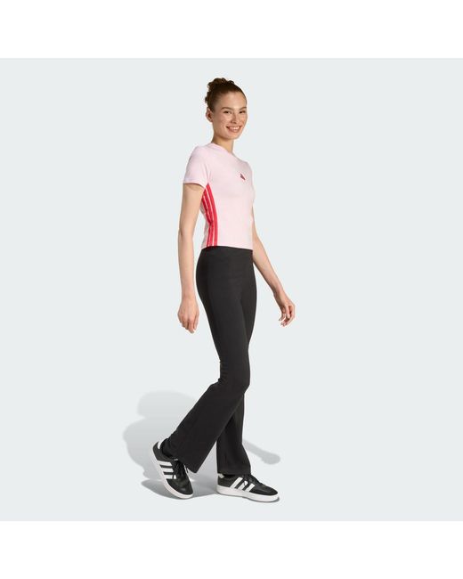 Adidas Red Essentials 3-Stripes Slim Baby T-Shirt
