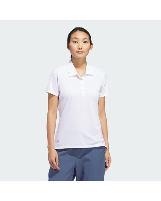 Adidas White Ultimate365 Solid Short Sleeve Polo Shirt
