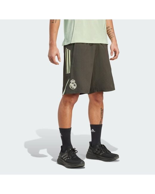 Adidas Green Real Madrid Tiro 25 Competition Downtime Shorts for men