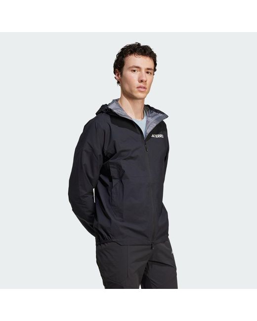 Adidas Black Terrex Xperior 2.5 Layer Light Climaproof Jacket for men