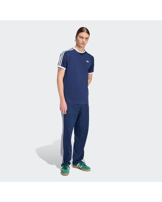 Adidas Blue 3-Stripes T-Shirt for men