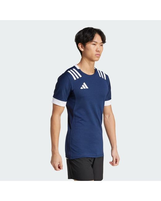 Adidas Blue 3-stripes Jersey for men