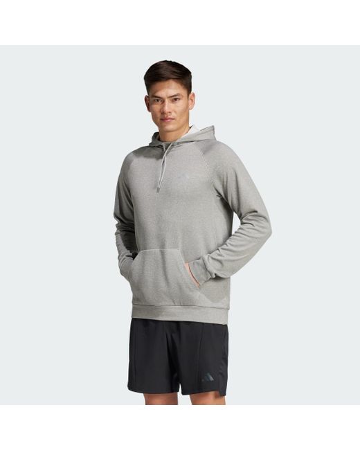 Adidas Originals Game And Go Training Small Logo 3-Streifen Hoodie in Gray für Herren