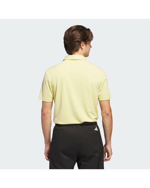 Adidas Yellow Drive Heather Golf Polo Shirt for men