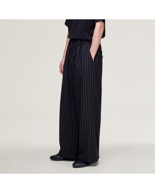 Adidas Black Y-3 Sport Uniform Pinstripe Track Trousers