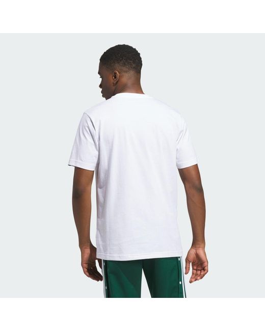 Adidas White Holiday Shop Graphic T-Shirt for men