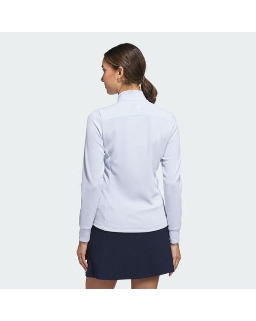 Adidas White Performance Textured Full-Zip Jacket