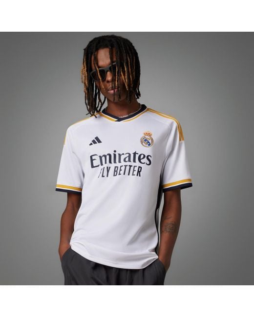 Adidas White Real Madrid 23/24 Home Jersey for men