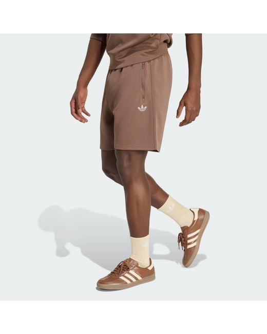 Adidas White Trefoil Essentials Spacer Shorts for men
