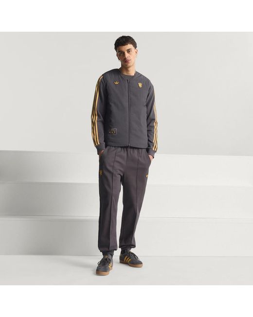 Adidas Gray Manchester United Terrace Icons Vest for men