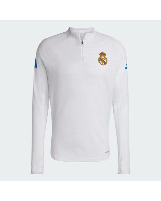 Adidas White Real Madrid Tiro 25 Pro Training Top for men