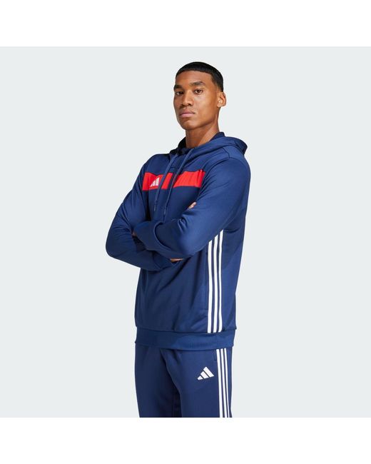 Adidas Blue Tiro 25 Essentials Sweat Hoodie for men