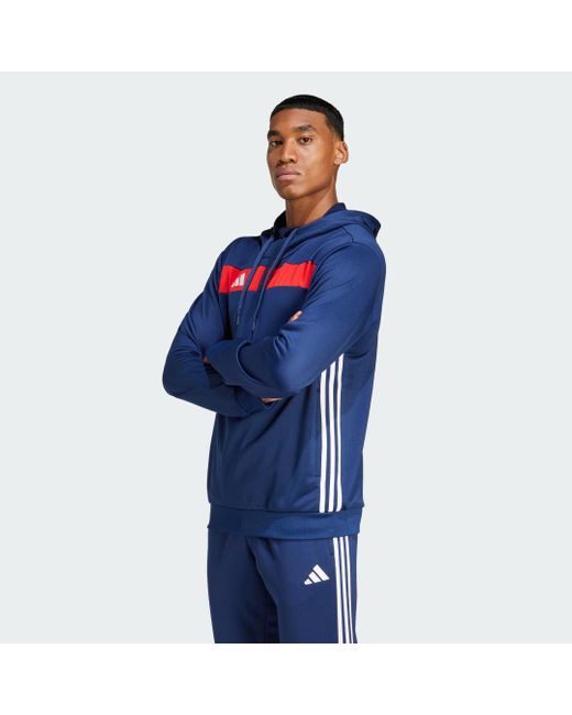 Adidas Blue Tiro 25 Essentials Sweat Hoodie for men