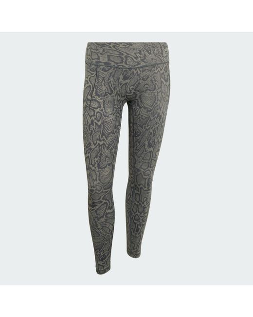 Adidas Gray Optime Primelift Snake 7/8 Leggings