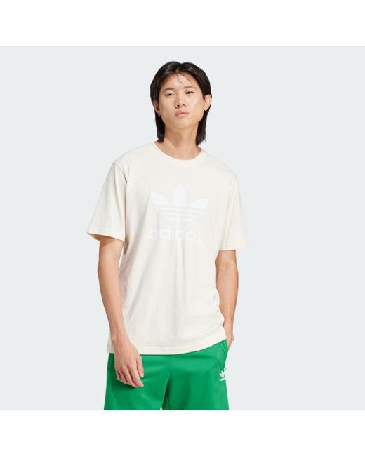 Adidas White Adicolor Trefoil T-shirt for men