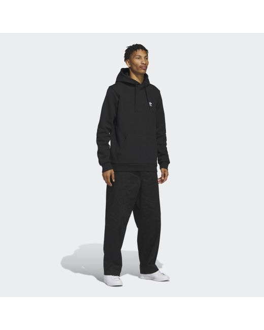 Adidas Black Trefoil Essentials Hoodie for men