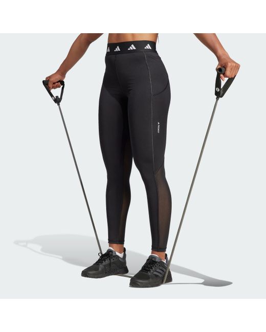 Leggings Techfit Stash Pocket Full-Length di Adidas in Black