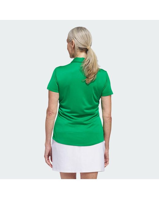 Adidas Green Solid Short Sleeve Polo Shirt