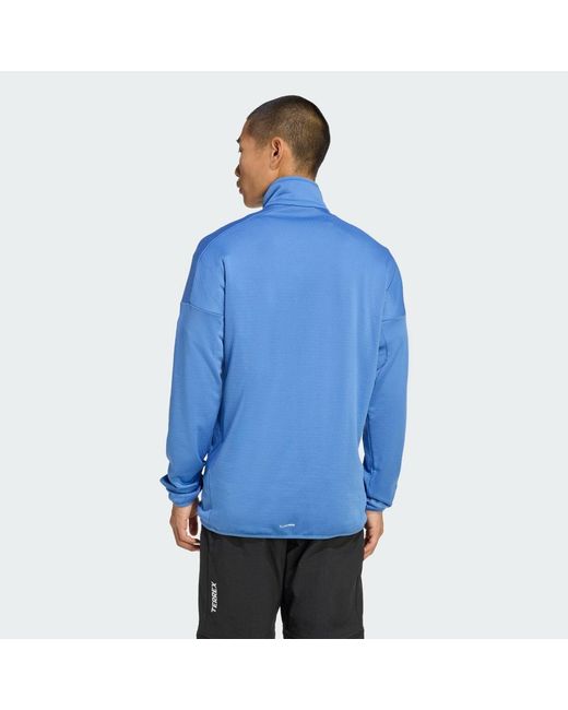 Adidas Originals Blue Terrex Xperior Climawarm Light Fleece Jacket for men