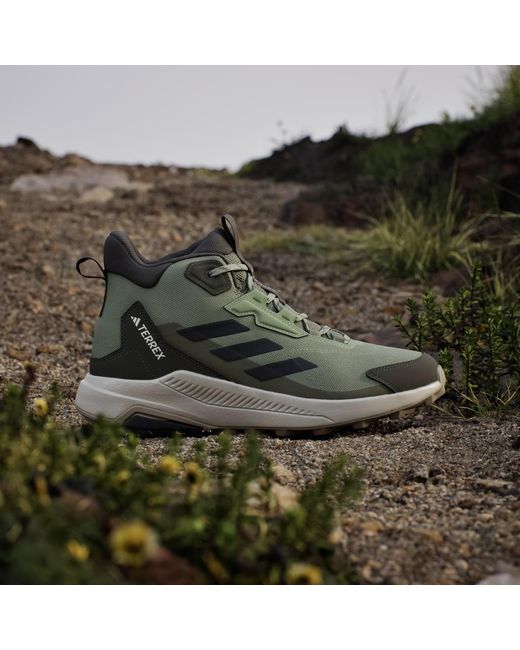 Adidas Green Terrex Anylander Mid Hiking Shoes for men