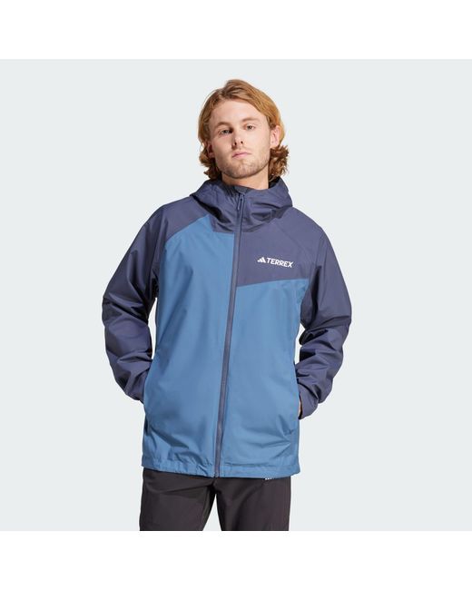 Adidas blue shop rain jacket