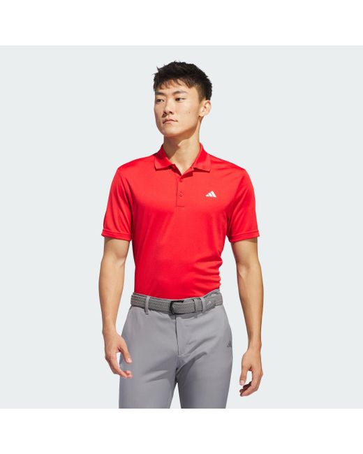 Adi Performance Polo Shirt di Adidas in Red da Uomo
