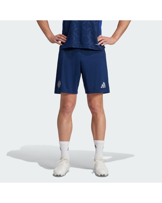 Adidas Originals Blue Manchester United 24/25 Away Shorts for men