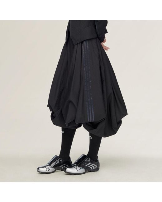Adidas Black Y-3 Gradient 3 Stripes Nylon Balloon Skirt