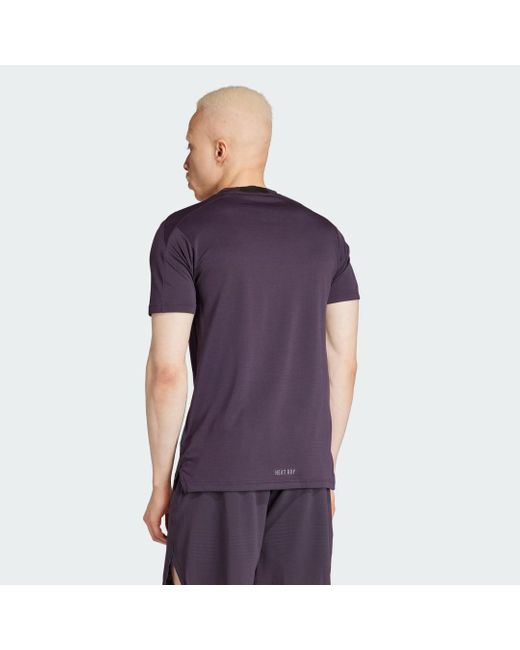 T-shirt Designed for Training HIIT Workout HEAT.RDY di Adidas in Purple da Uomo