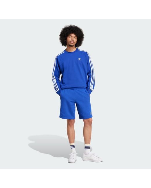 Adidas Blue Adicolor Classics 3-Stripes Crew for men