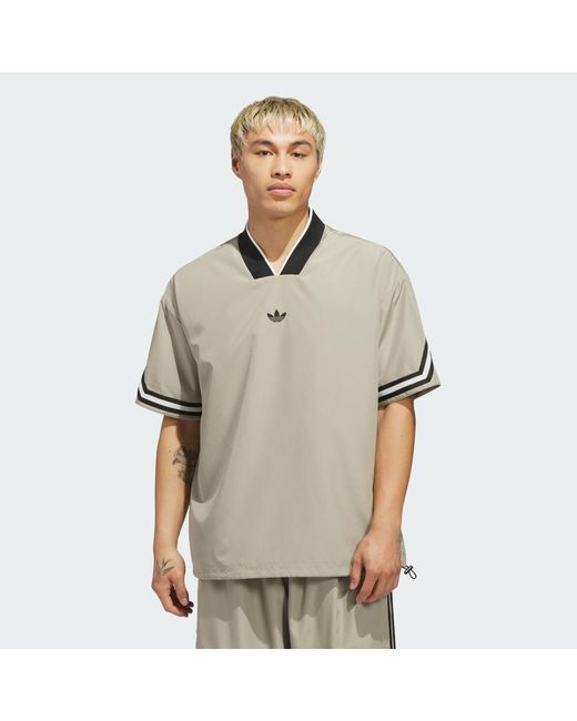 Adidas Gray Originals Basketball Warm Up Long-Sleeve Top