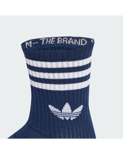 Adidas Blue 3-Stripes Crew Socks 3 Pairs