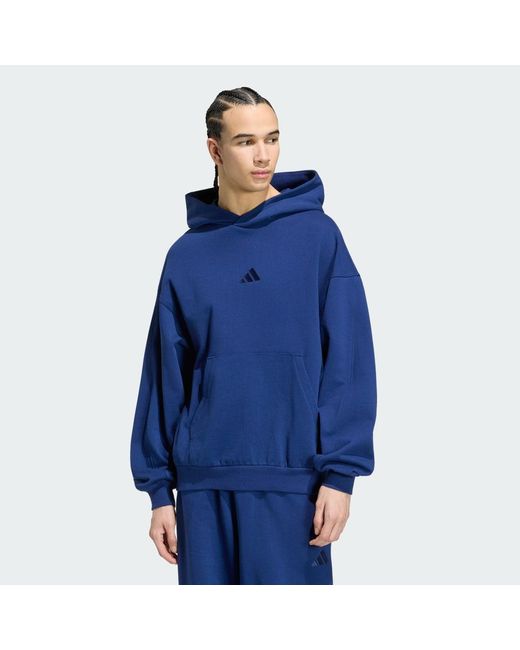 Adidas Blue Kit Small Logo Hoodie for men