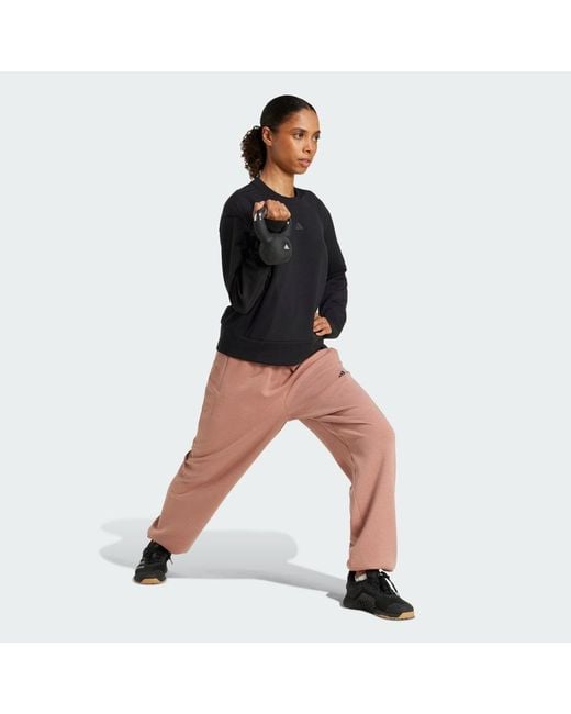 Adidas Black Designed-For-Training Warm-Up Crewneck Sweatshirt