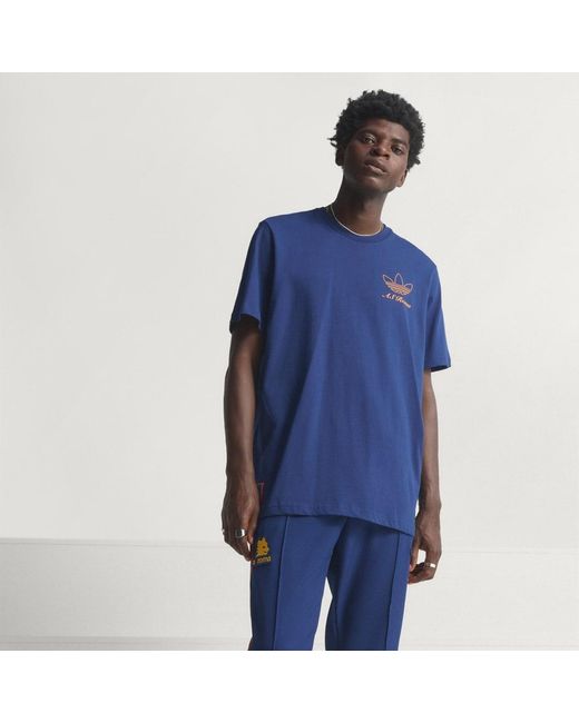 Adidas Blue As Roma Terrace Icons Graphic T-Shirt for men
