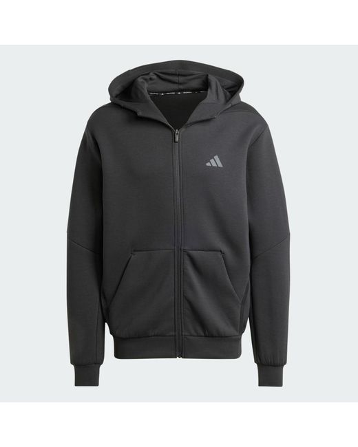 Adidas Black Designed For Training Full-Zip Track Jacket for men