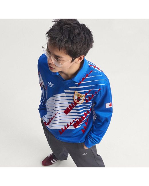 Adidas Blue Japan Home Long Sleeve Jersey 1993 for men