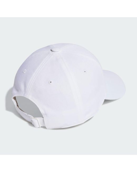 Adidas White Big Tonal Logo Baseball Cap
